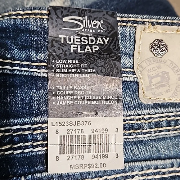NWT Silver Bootcut Distressed Jeans - Picture 13 of 16